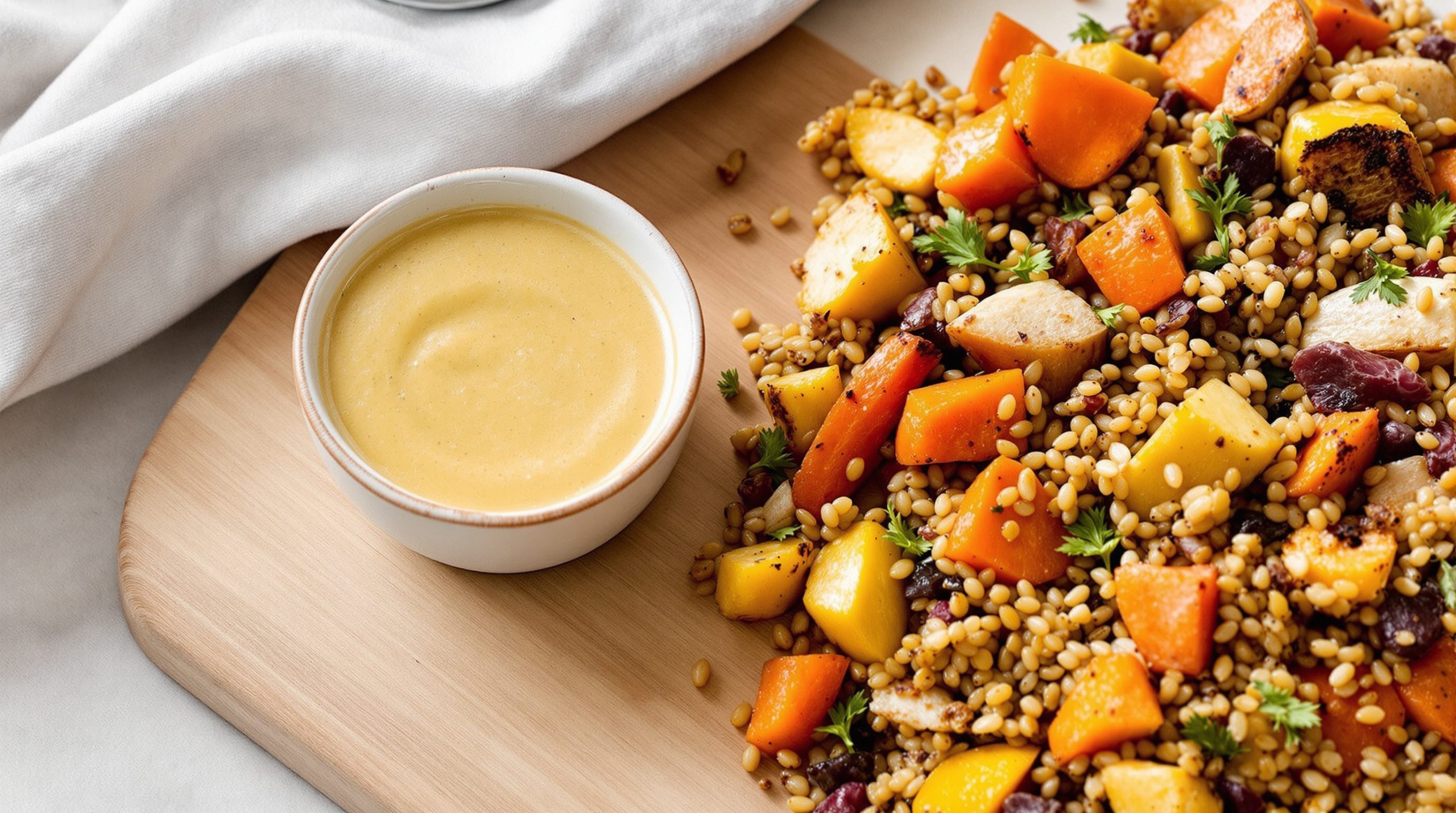 découvrez nos idées de salades tièdes d’automne : mélangez des céréales gourmandes, des légumes croquants et une sauce onctueuse pour un repas sain et réconfortant.